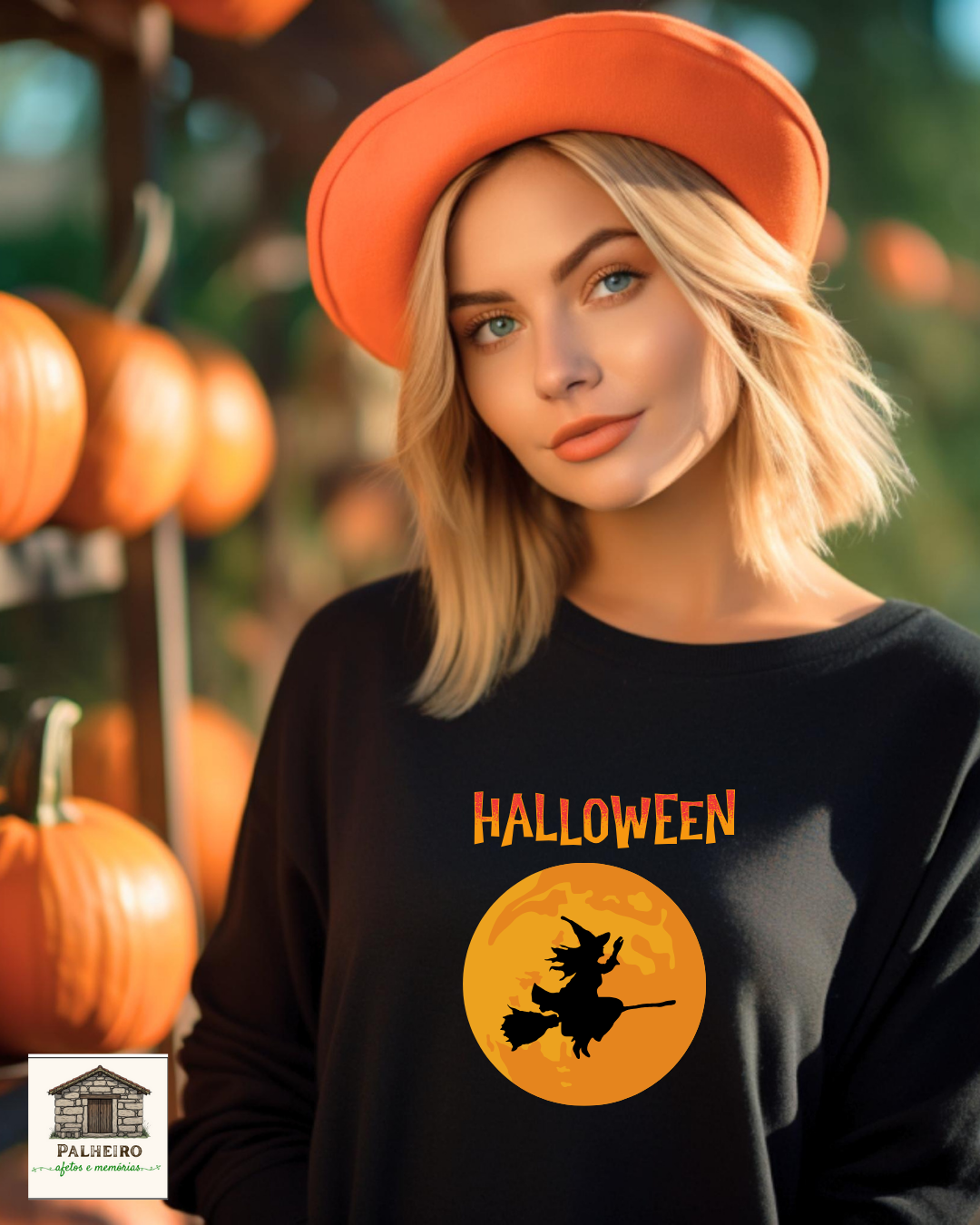 T-shirt - Halloween - Bruxa na lua