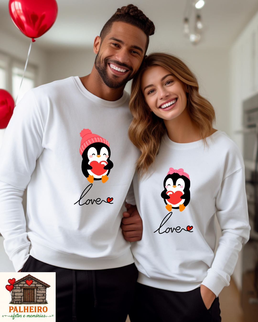 T-shirt - Dia dos Namorados - Pinguins