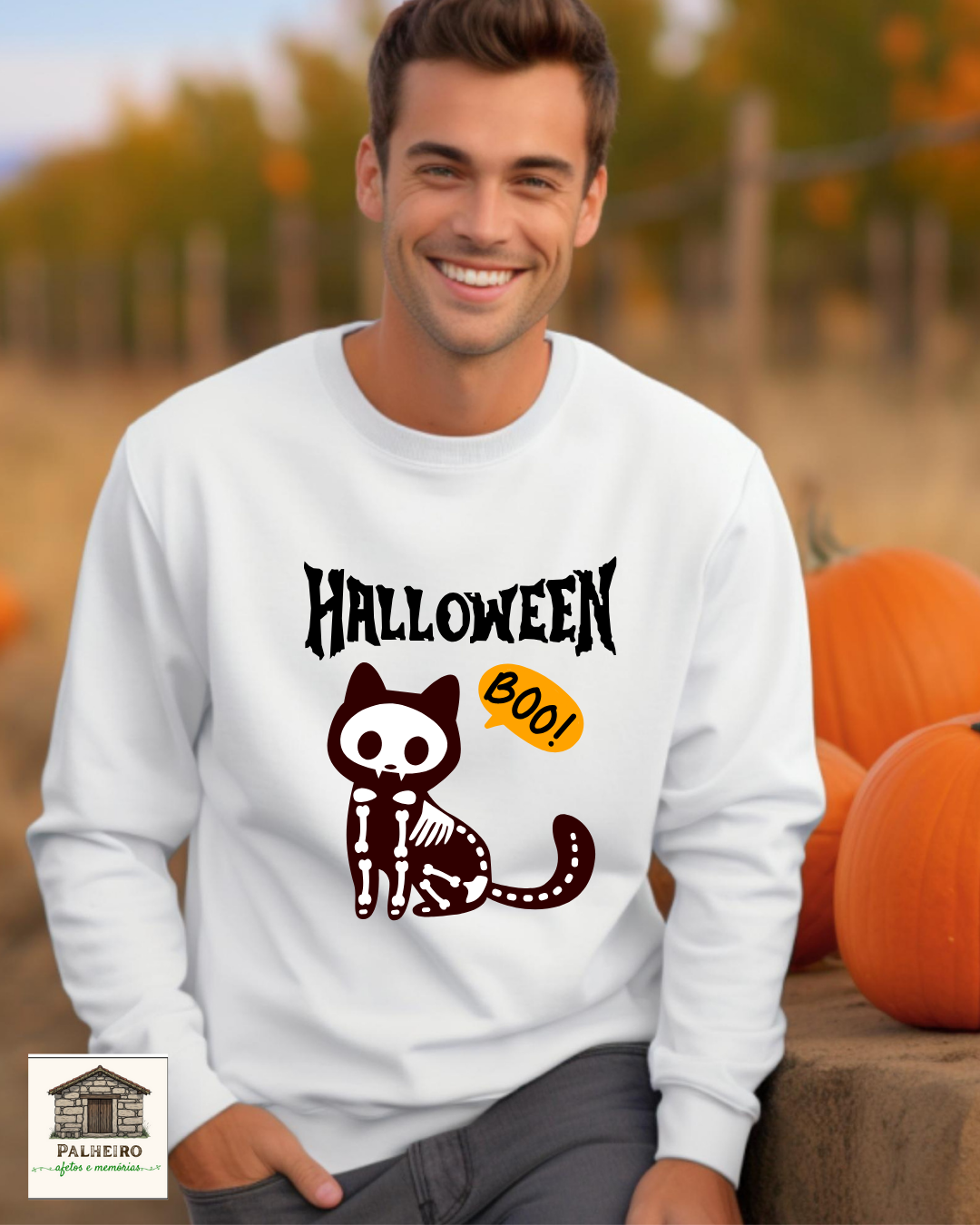 T-shirt - Halloween -  Gatinho BOO