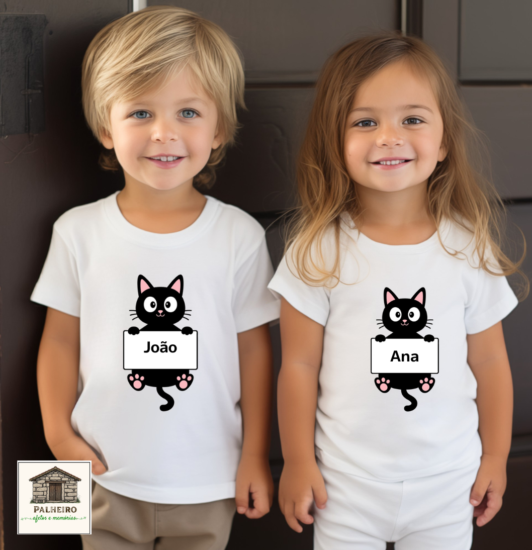 T-shirt - Coleção Gatos - Gatinho personalizado