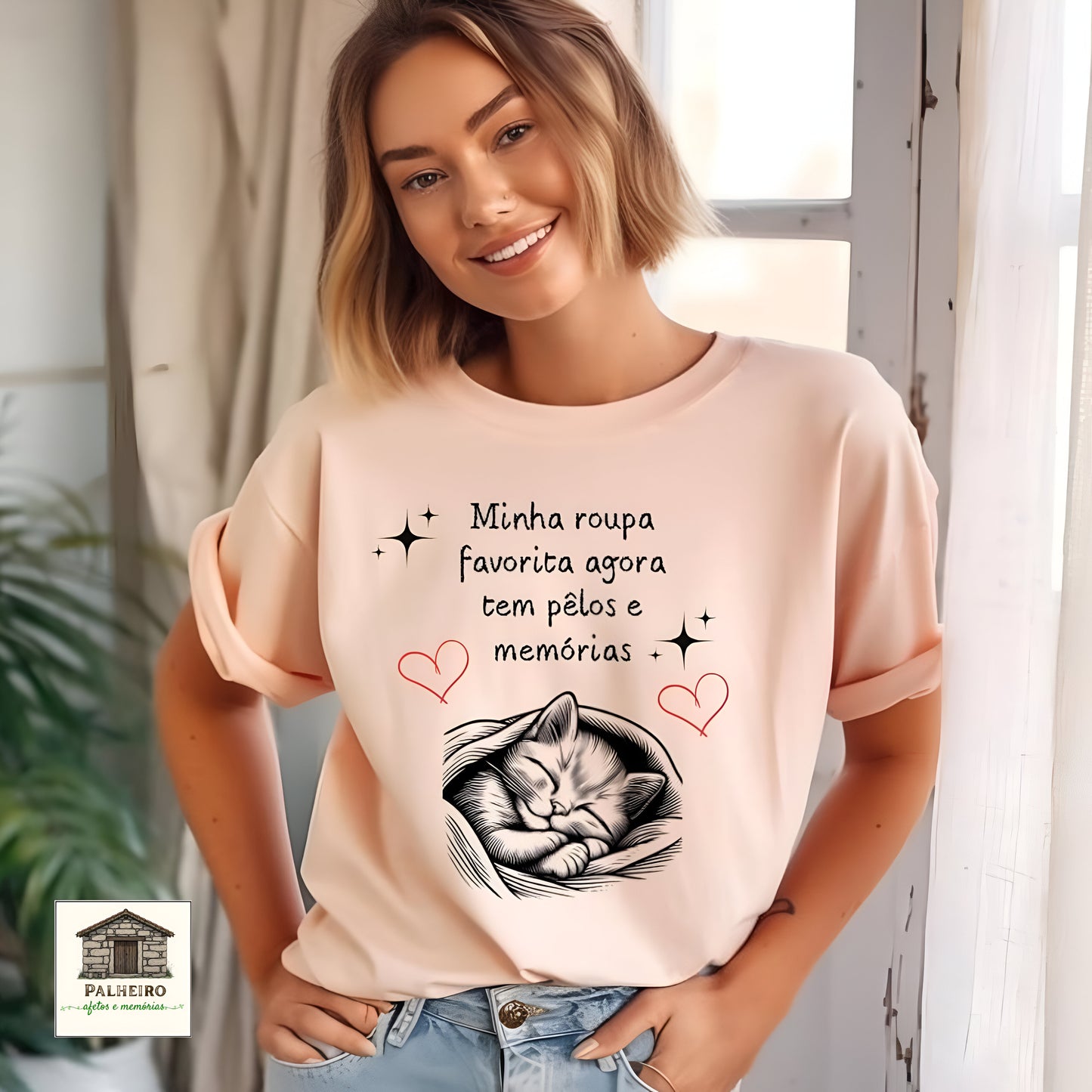 T-shirt de manga curta - Coleção Gatos - Memórias