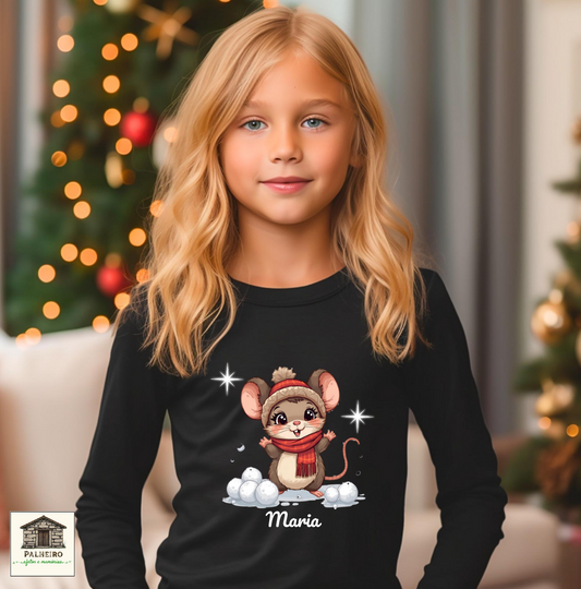 T-Shirt - Natal - Ratinha Natalícia